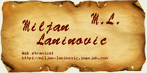 Miljan Laninović vizit kartica